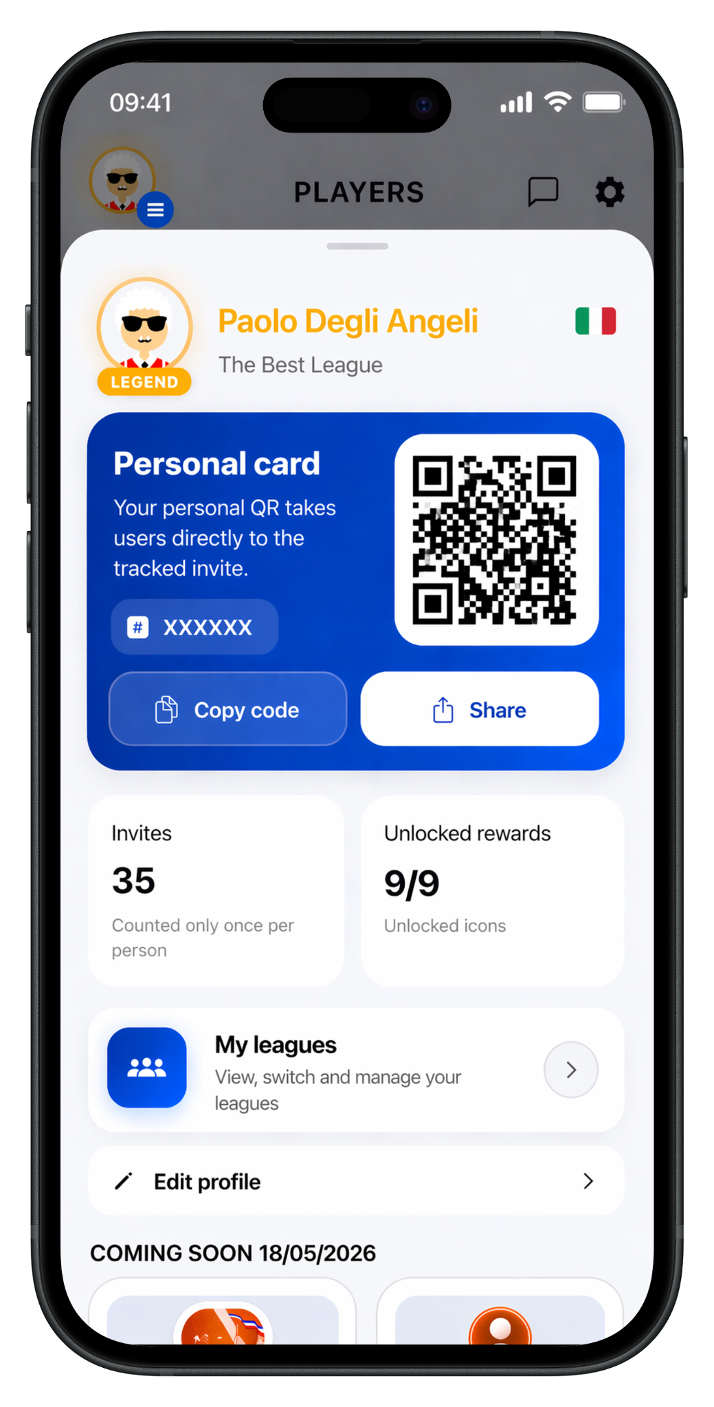 Invite QR and rewards