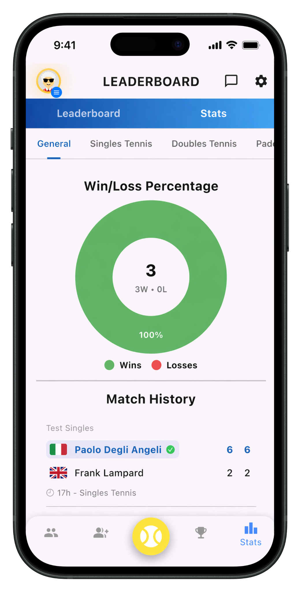Stats screen